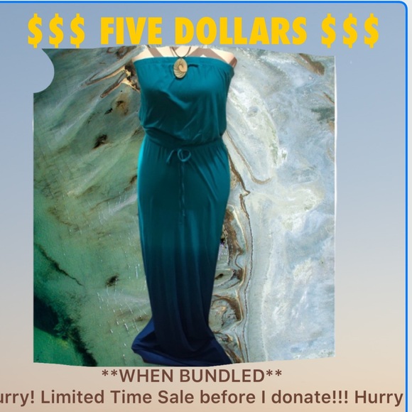 Only $5 Dollars when Bundled!!!! 👻✅ 👗💋🎉 Beautiful Strapless blue ombré dress - Picture 6 of 6